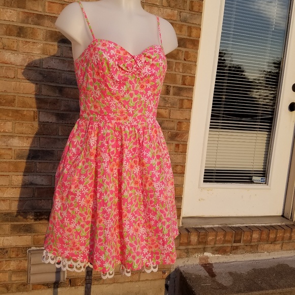 Lilly Pulitzer Dresses & Skirts - Lilly Pulitzer Cut Out Floral Sundress with Spagatti Straps Sz 8
